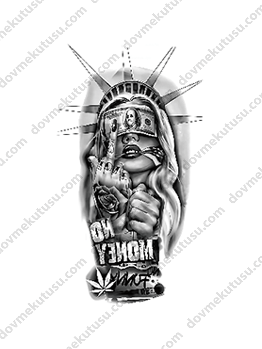 Asi Özgürlük Heykeli Yarım Kol Kaplama Geçici Dövme