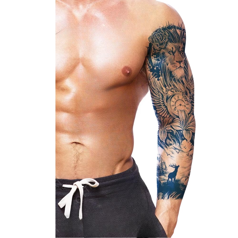 aslan ve geyik figür yarı kalıcı Kol Kaplamalı Dövme