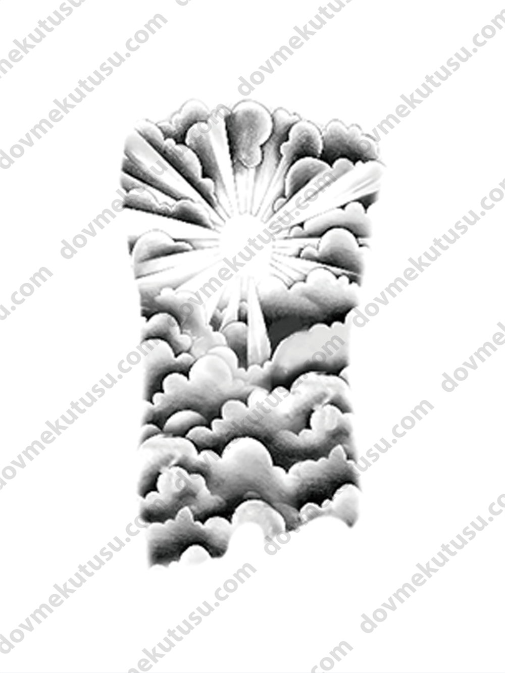 Bulut ve Işık Yarım Kol Kaplama Geçici Dövme Modelleri: Gökyüzünün Gizemi ve Aydınlık