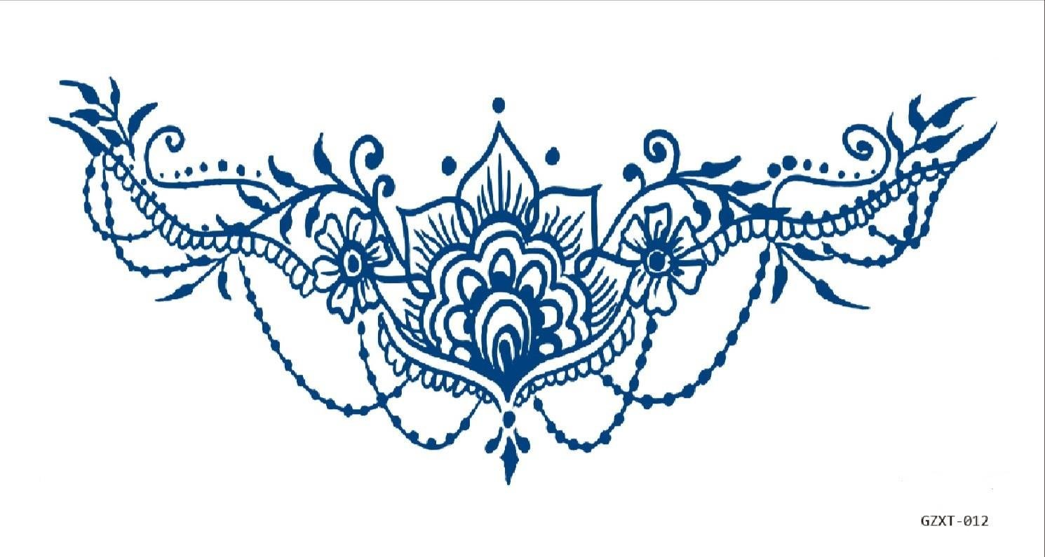 Dekolte ve Bel Çiçekli Yarı Kalıcı Dövme 