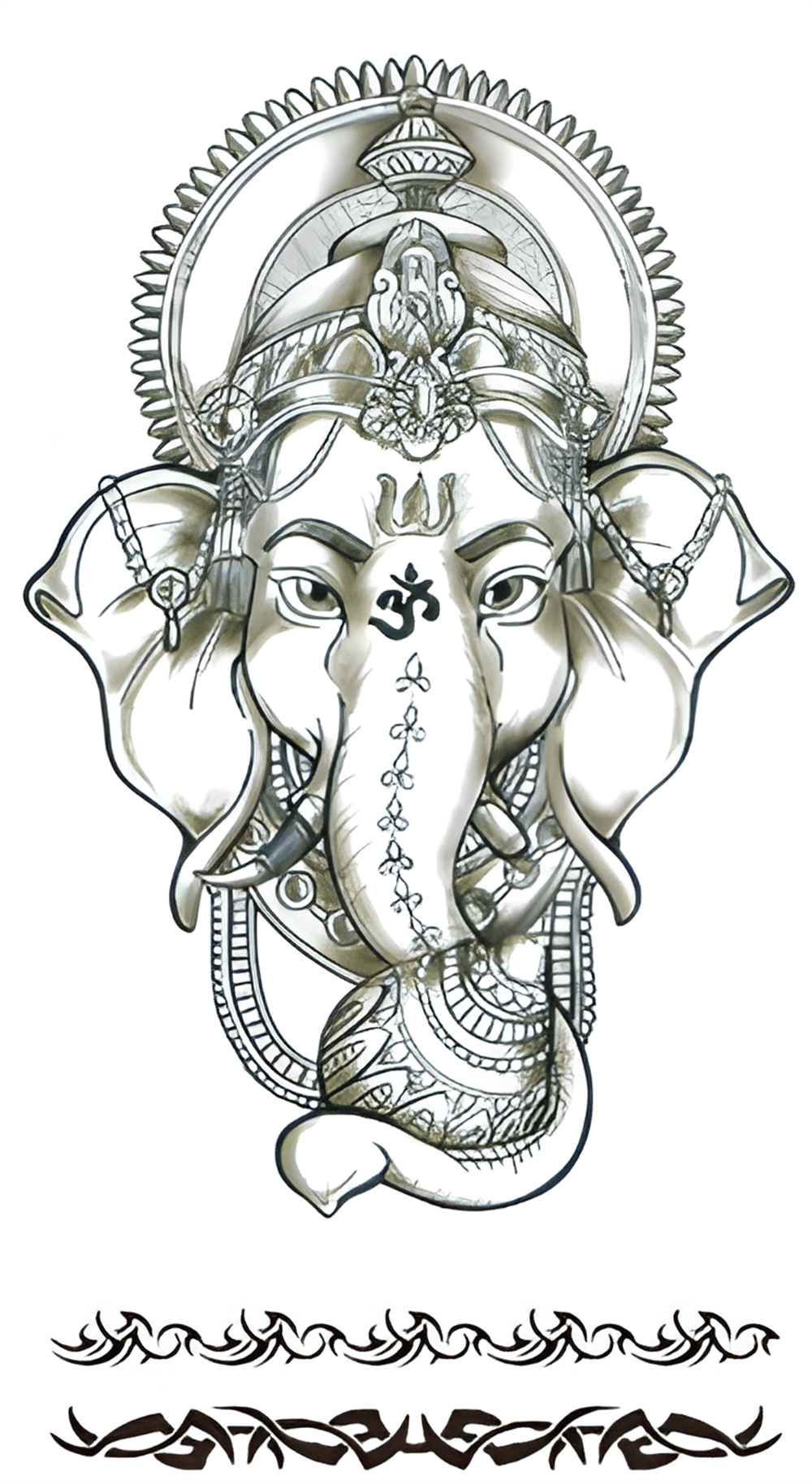 Fil Taç ve hayvan Geçici Dövme 