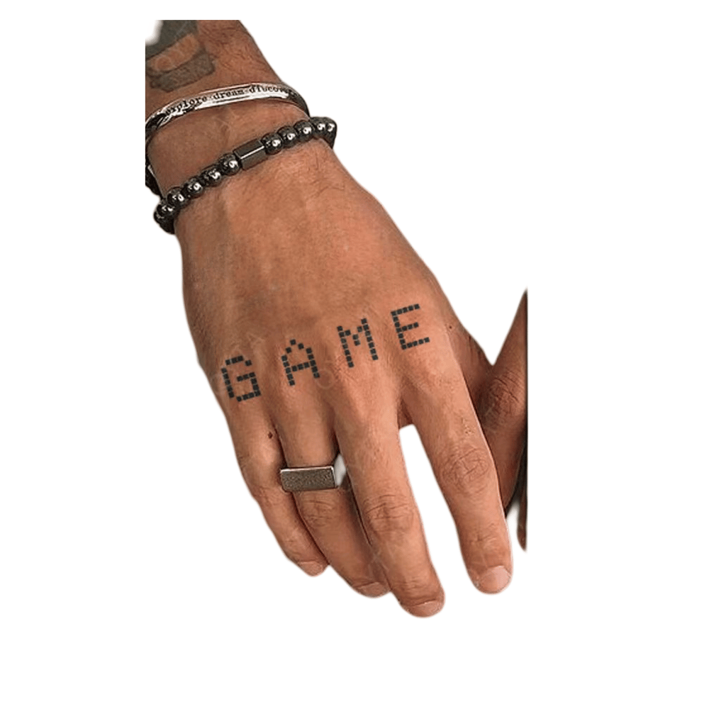 game over yarı kalıcı ORTA BOY DÖVME 