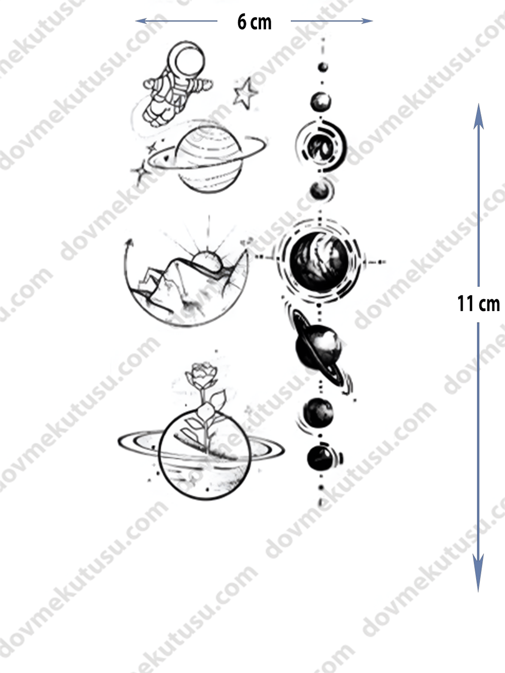 Geçici Dövme | Astronot ve Galaksi – Sonsuz Evrenin Keşfi