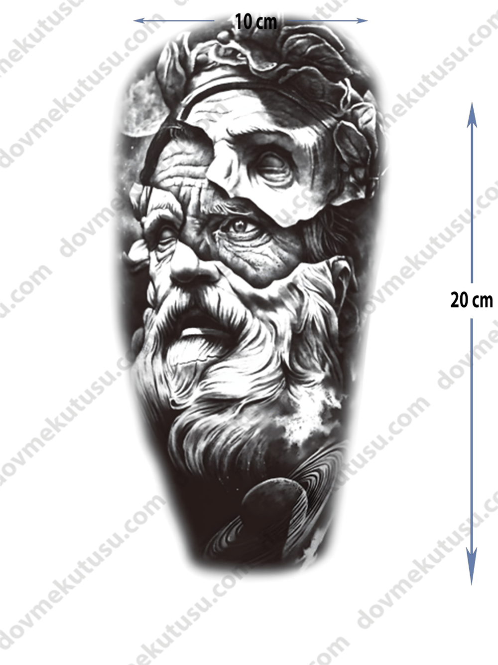Geçici Dövme – Bilgelik ve Felsefe 3D Motifi ile Derin Düşünce, Zihinsel Güç ve Keşfin Sembolü