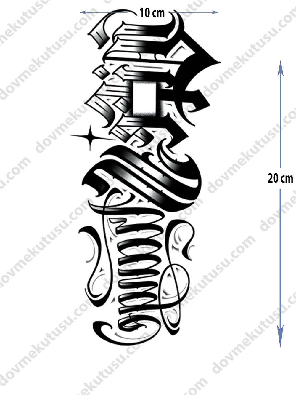 Geçici Dövme -gotik el mürekkep dövmesi 
