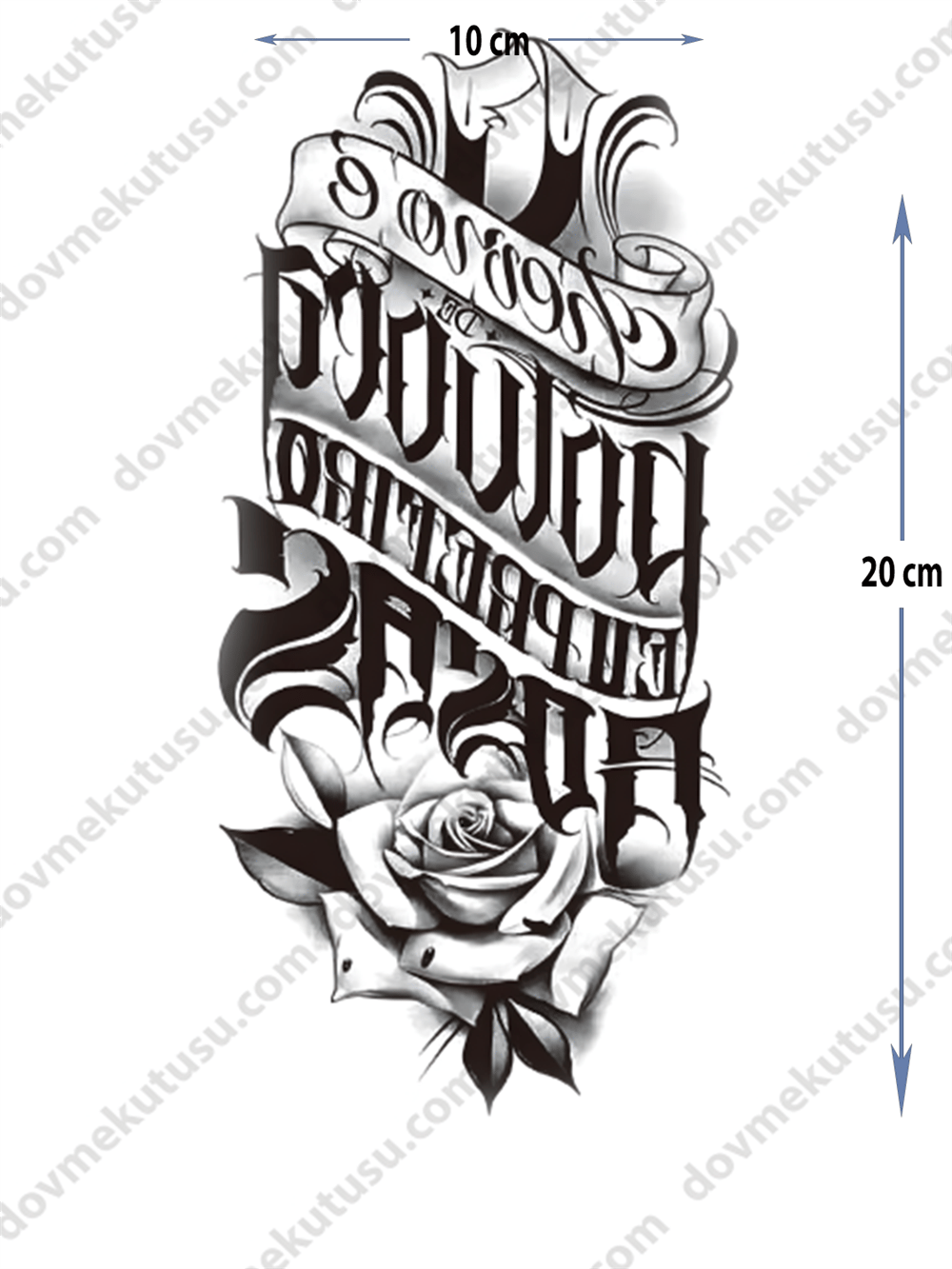 Geçici Dövme – Gül ve Taç 3D Motifi ile Aşk, Zarafet ve Kraliyet Sembolü!