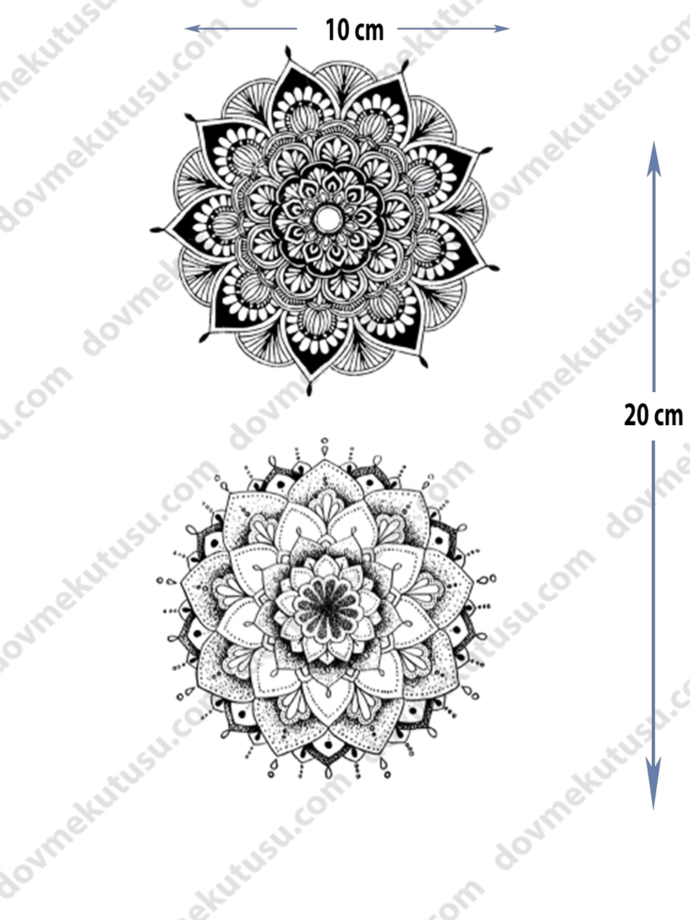 Geçici Dövme – İkili Mandala Motifi ile Denge, Ruhsal Yükselme ve İçsel Huzurun Sembolü!