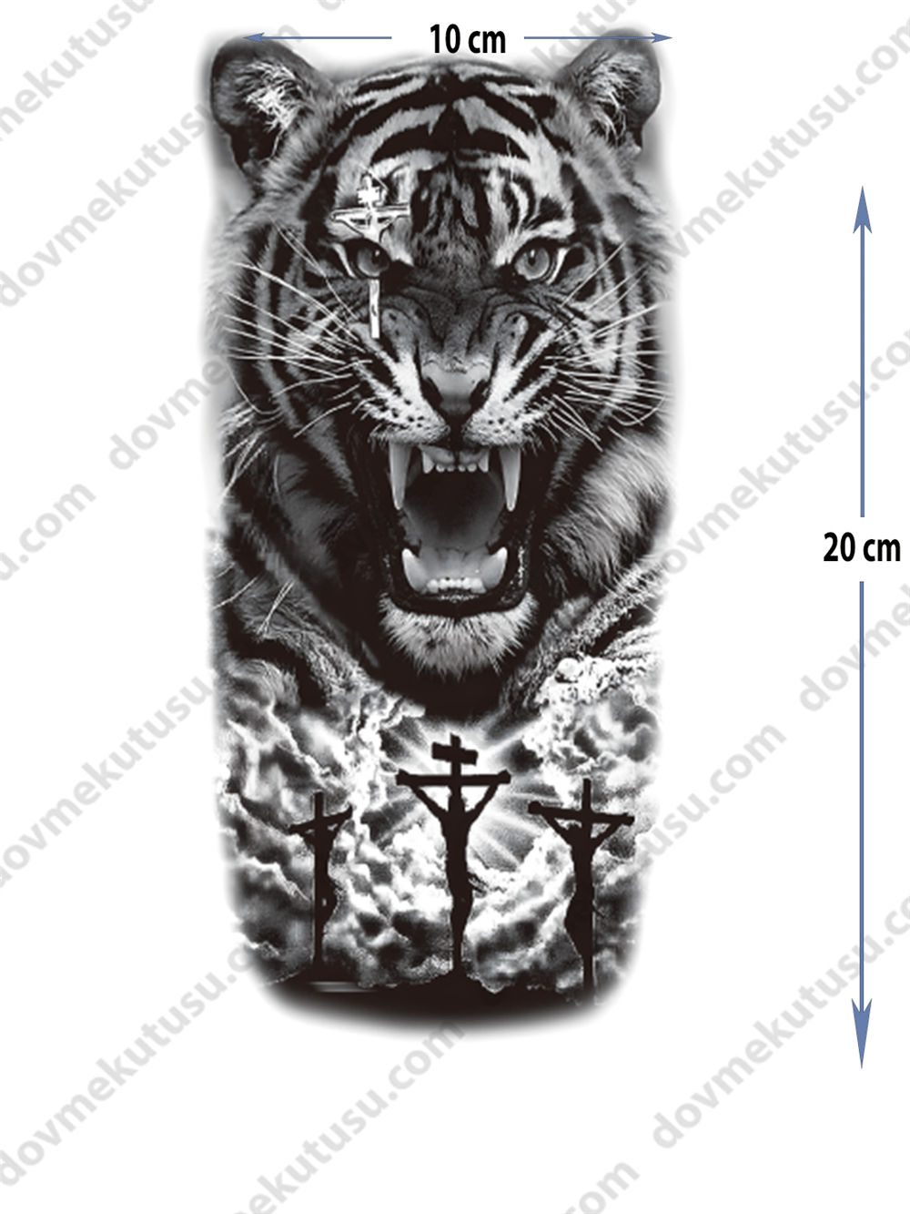 Geçici Dövme – Kaplan 3D Motifi ile Güç, Cesaret ve Doğanın Yırtıcı Ruhunun Sembolü!