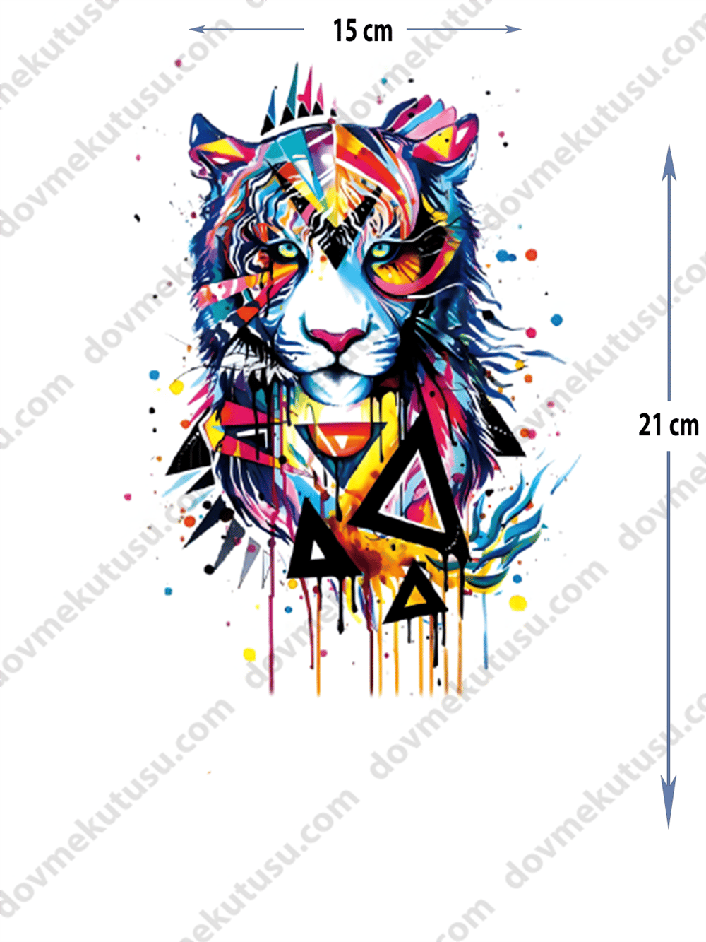 Geçici Dövme | Kaplan ve Üçgen Tasarımı – Güç ve Dengeyi Yansıtan Bir Stil