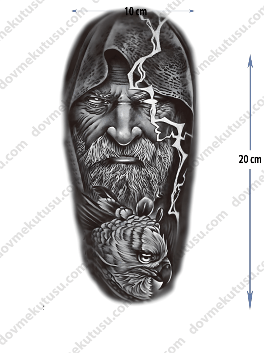 Geçici Dövme – Kartal ve Şimşek 3D Motifi ile Güç, Hız ve Doğanın Yıkıcı Gücü!