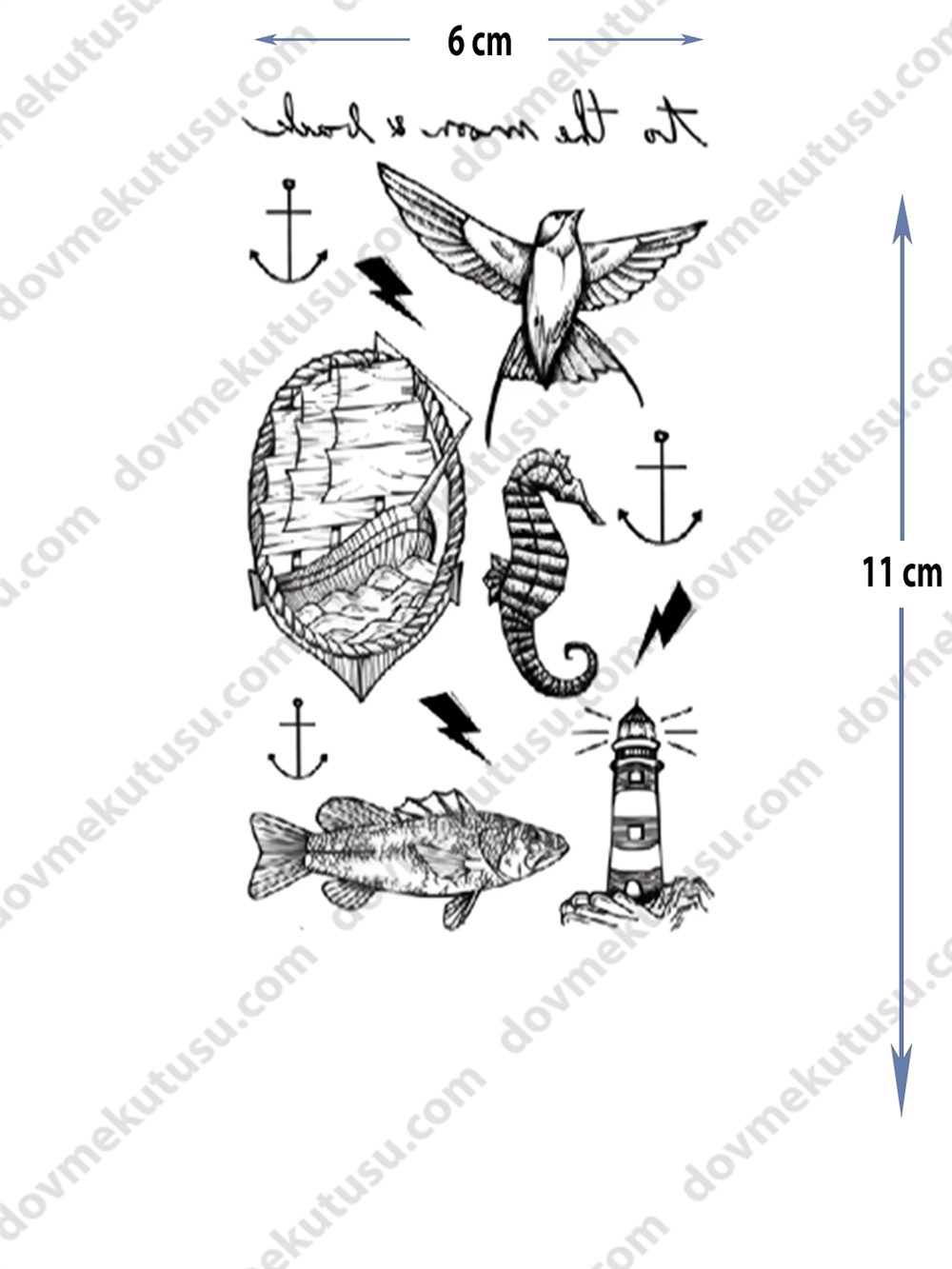 Geçici Dövme | Köpekbalığı, Çapa ve Yarasadan İlham Alan Tasarımlar
