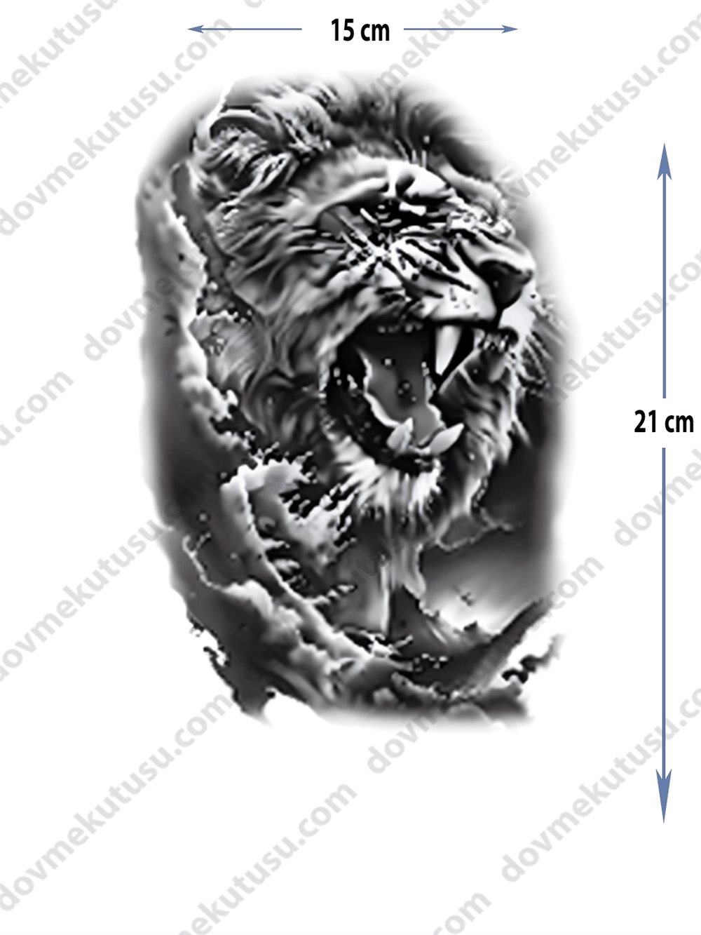 Geçici Dövme | Kükreyen Aslan Tasarımı – Gücün ve Asaletin Simgesi