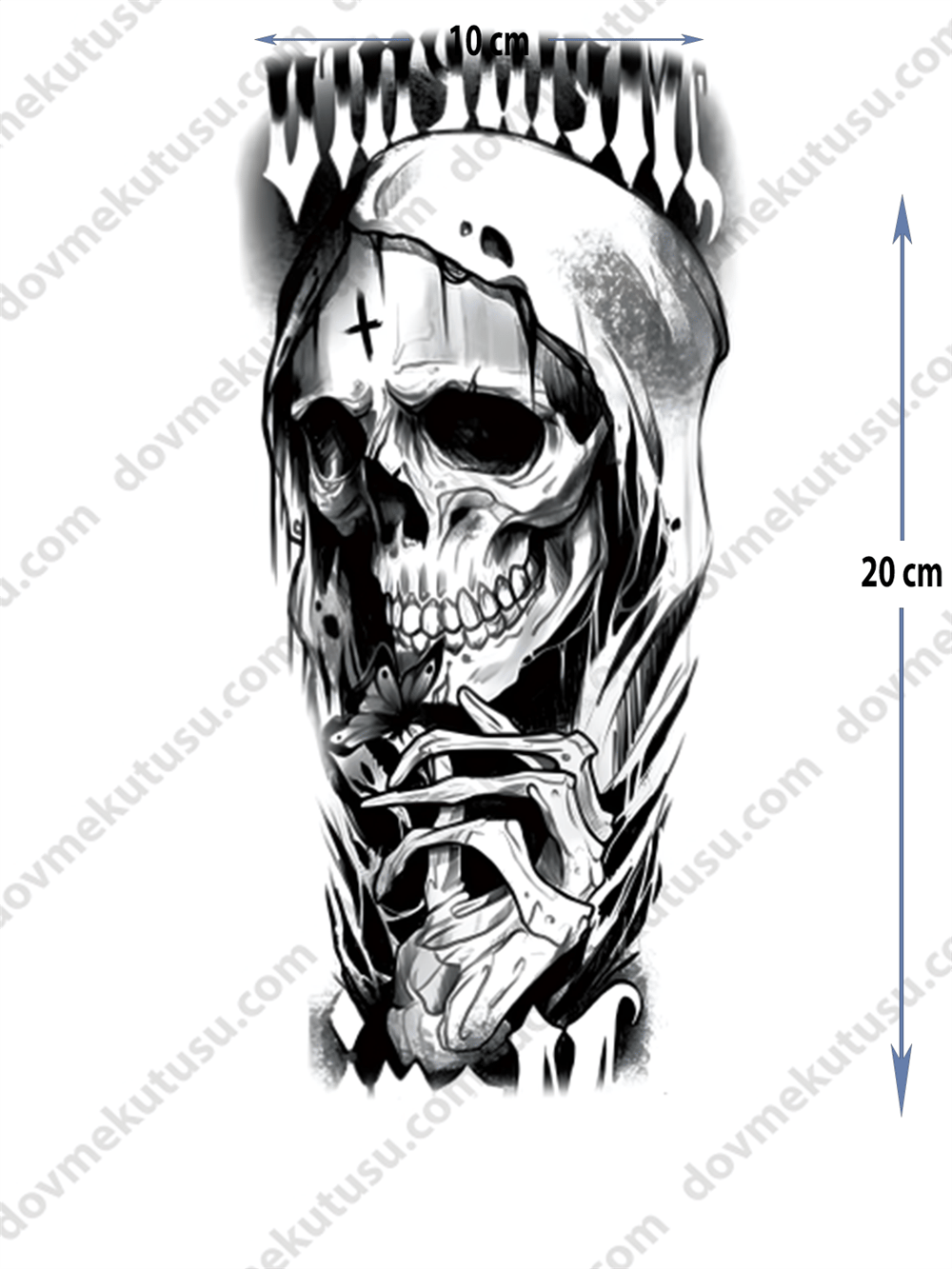 Geçici Dövme – Kuru Kafa ve Başörtüsü 3D Motifi ile Güç, Gizem ve Kadınsı Sembolizmin Birleşimi!