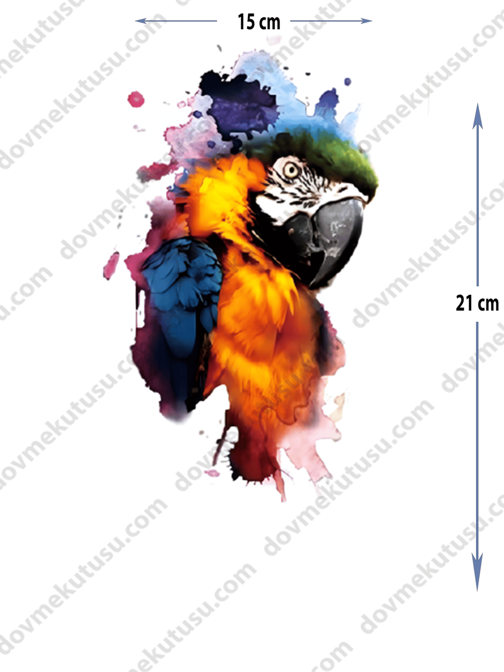 Geçici Dövme | Papağan Tasarımı – Renklerin ve Özgürlüğün Simgesi