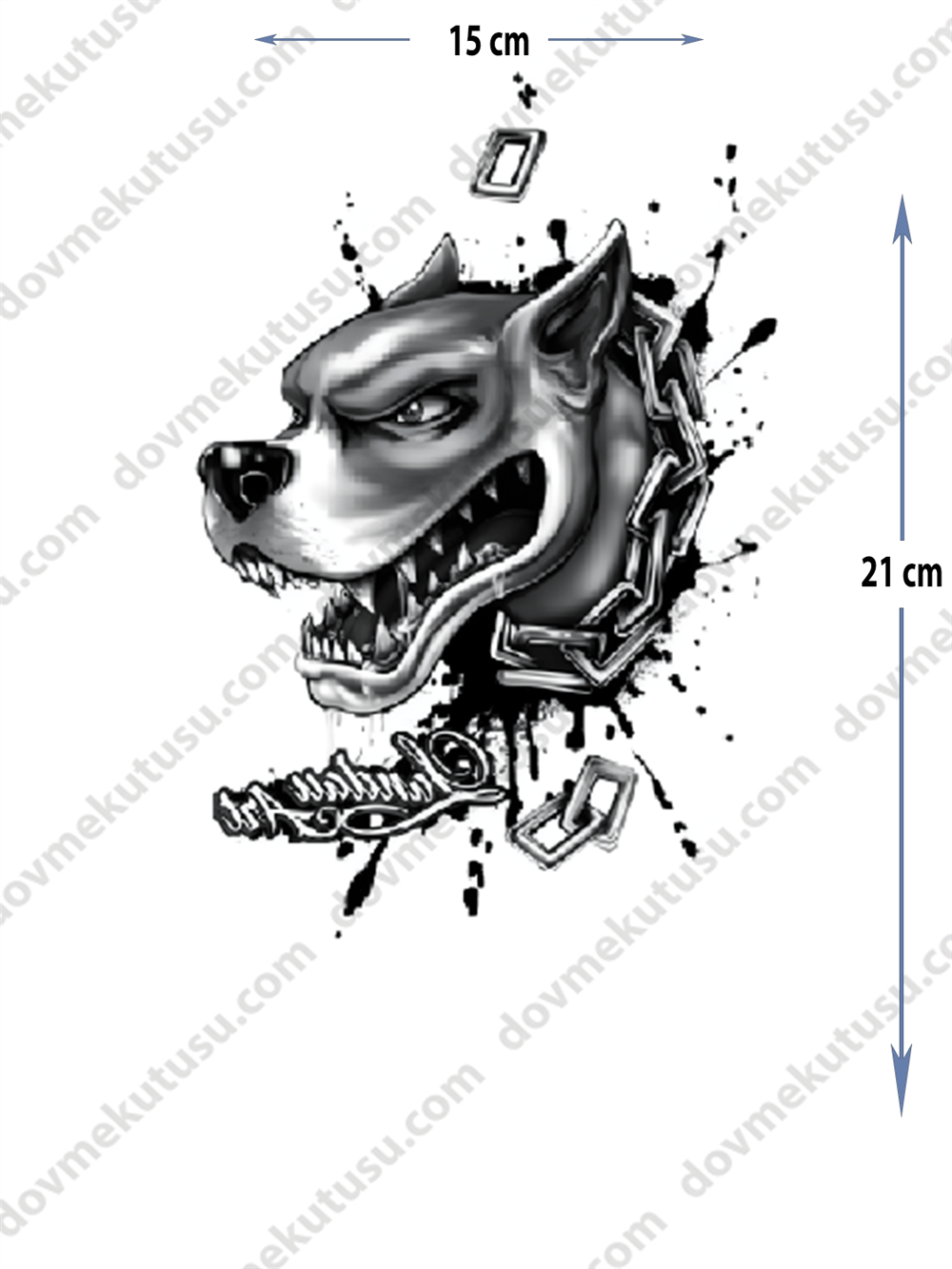 Geçici Dövme | Pitbull Tasarımı – Güç ve Sadakatin Simgesi