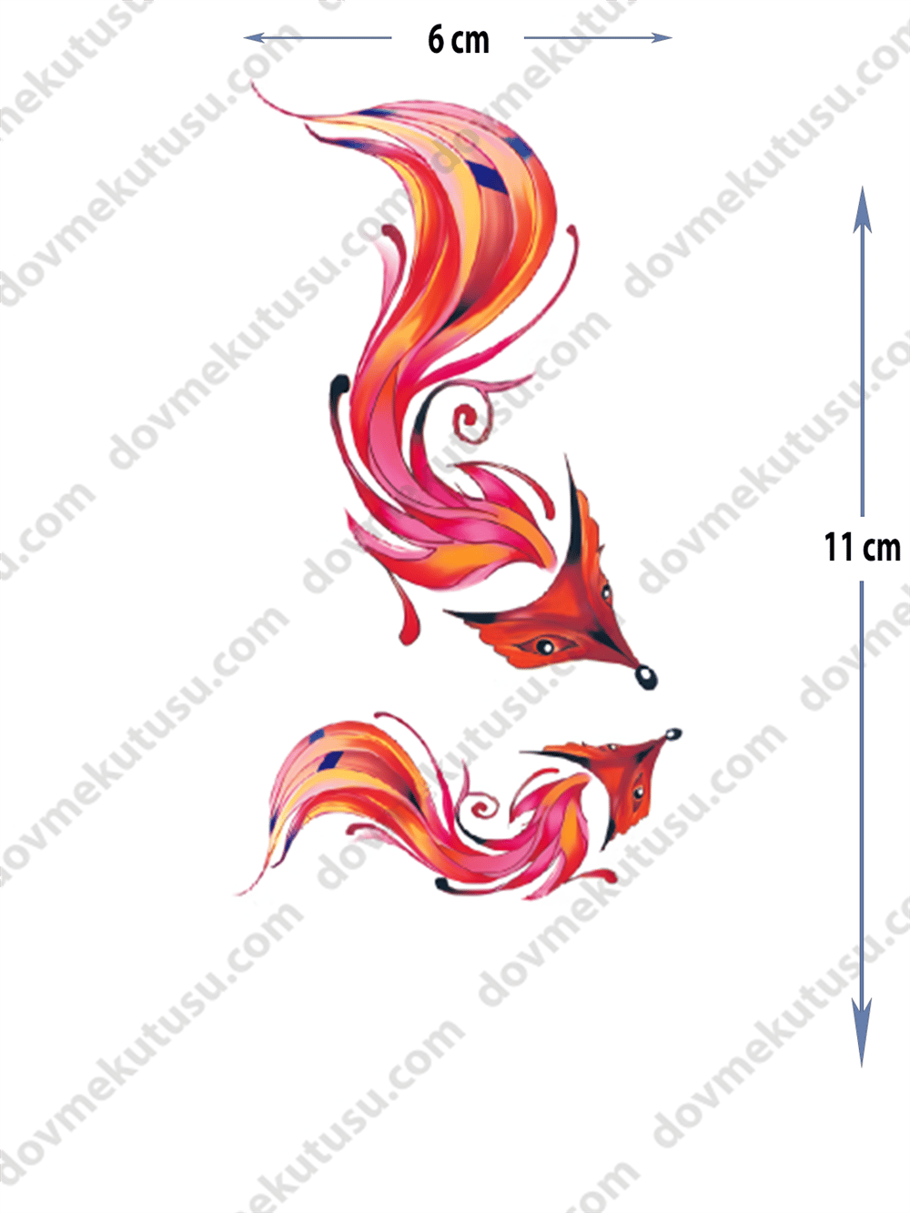 Geçici Dövme | Tilki ve Çiçek – Doğanın Gizemli Sembolü