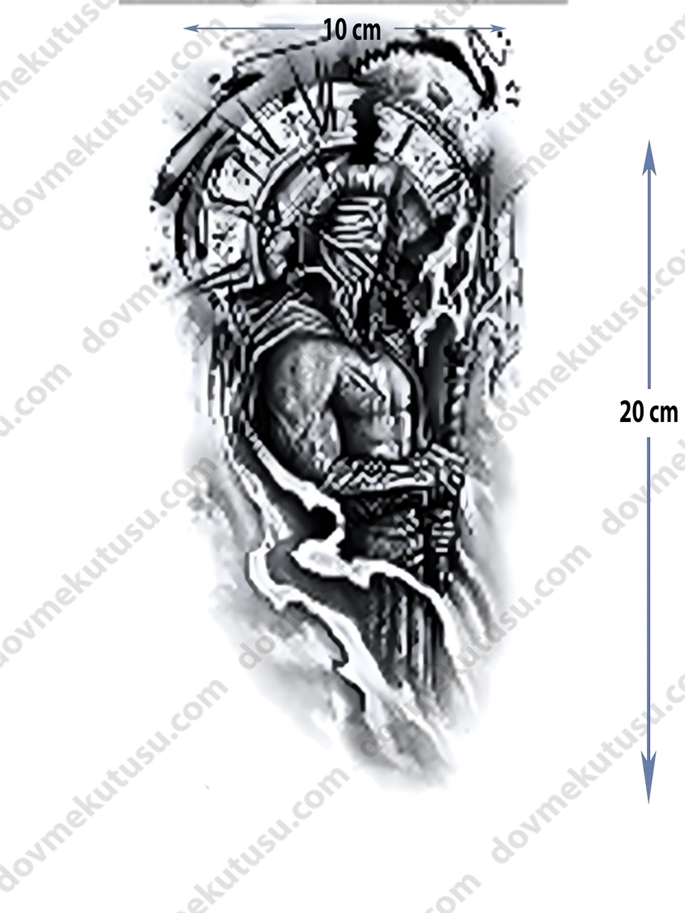 Geçici Dövme – Zırh ve Saat 3D Motifi ile Koruma, Zamanın Hakimiyeti ve Dayanıklılığın Sembolü!