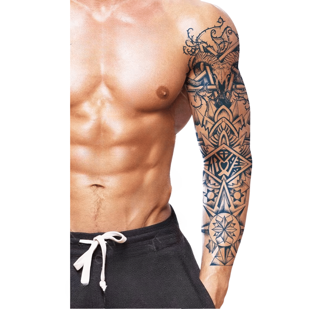 geometrik figür yarı kalıcı Kol Kaplamalı Dövme 