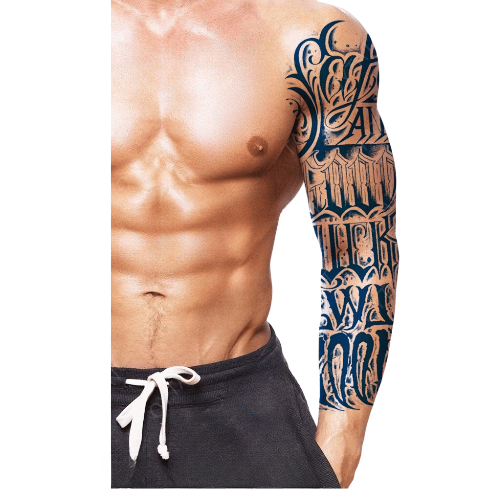 gotik yazı yarı kalıcı Kol Kaplamalı Dövme 