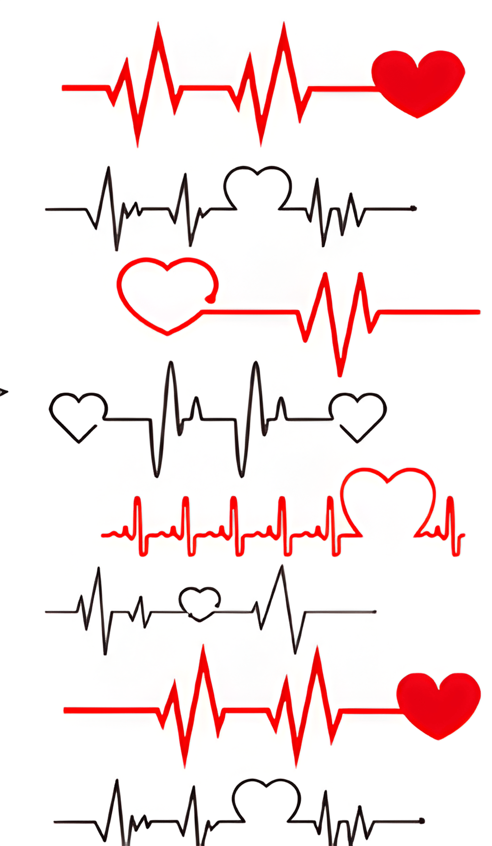 Kalp ritim aşk sevgi Geçici Dövme 