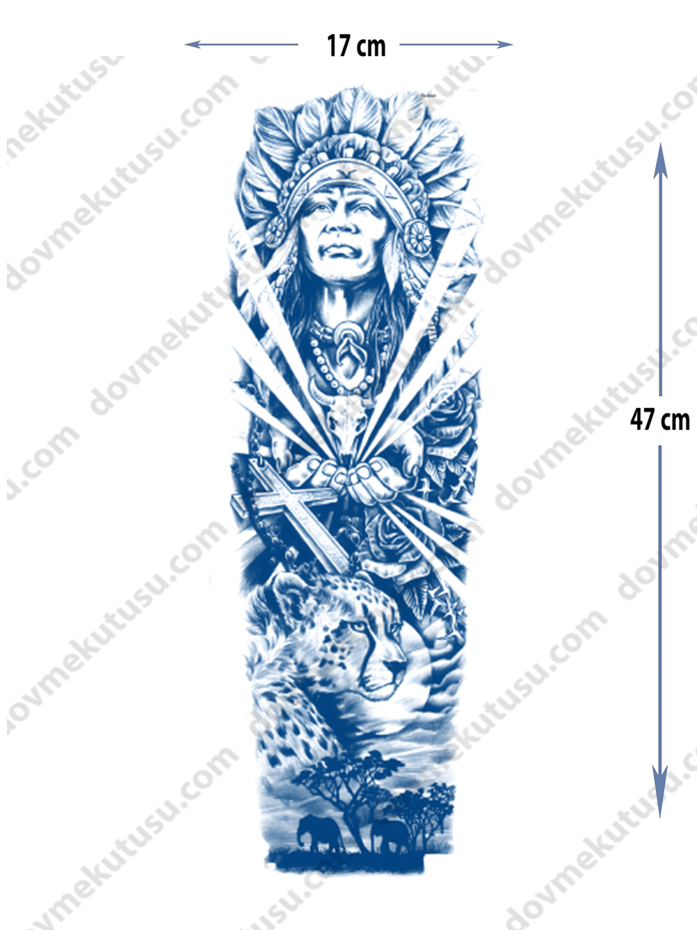 kızıldereli leopar figürlü yarı kalıcı Kol Kaplamalı Dövme 