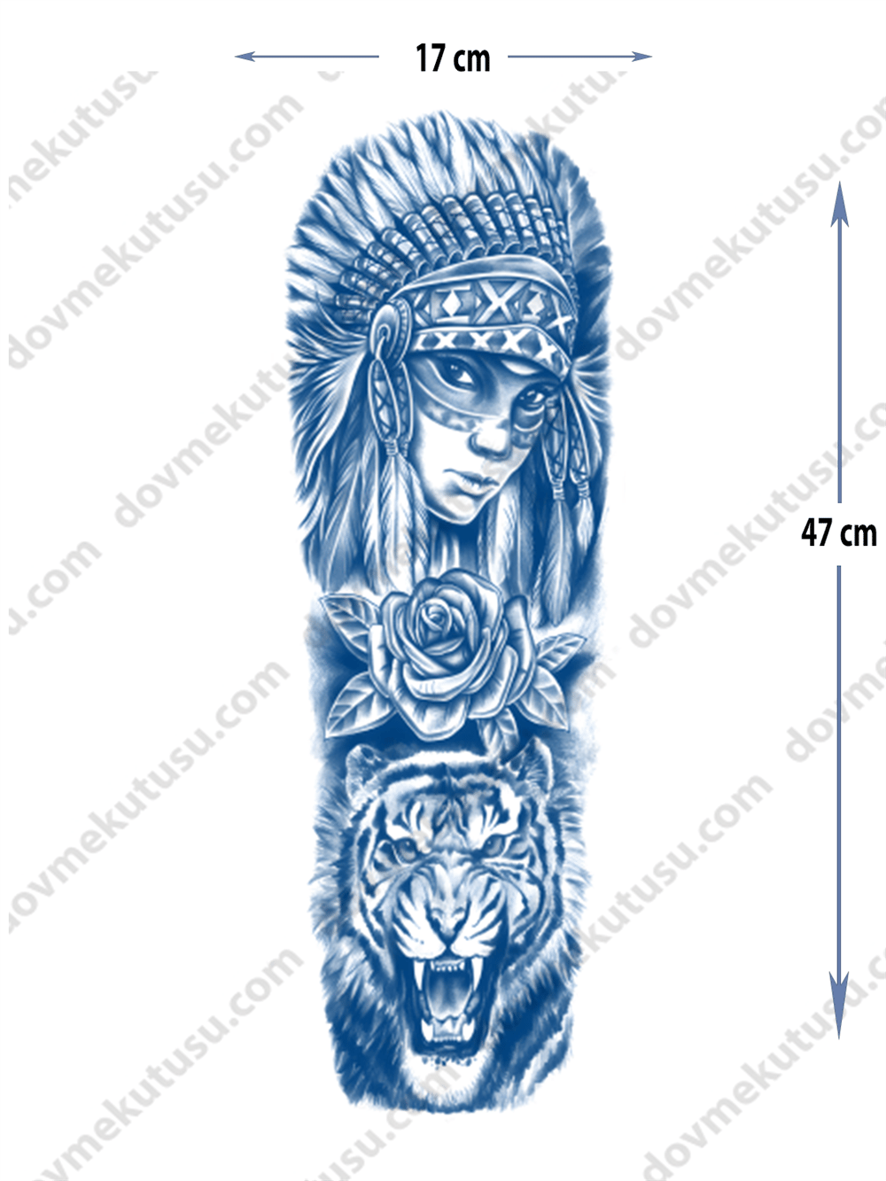 kızıldereli ve kaplan yarı kalıcı Kol Kaplamalı Dövme 