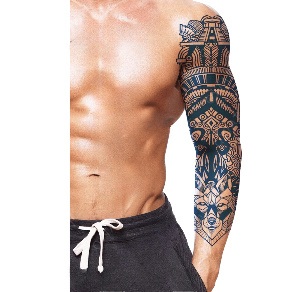 kurt kabile figürü yarı kalıcı Kol Kaplamalı Dövme