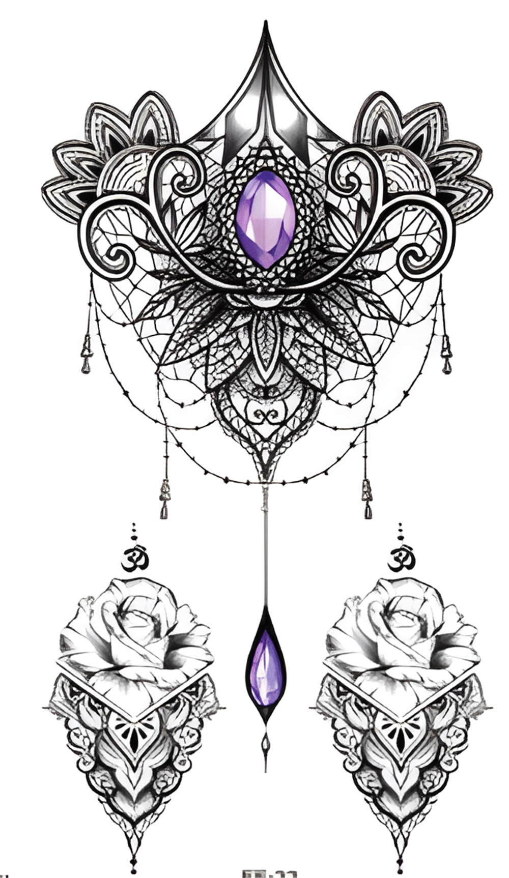 Mandala Çelenk Geçici Dövme 