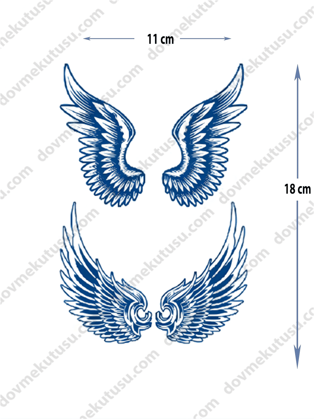 melek kanatları yarı kalıcı ORTA BOY DÖVME 