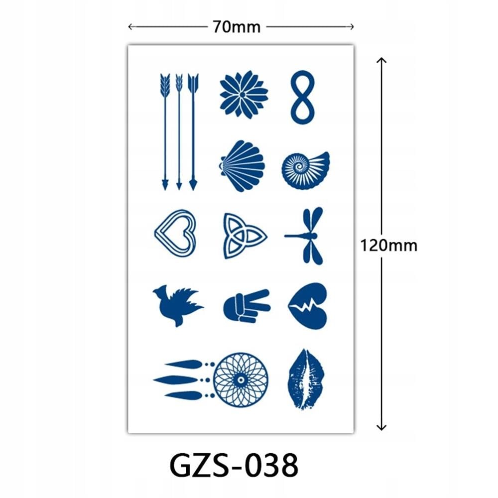 MİNİMAL PARMAK ÜSTÜ YARI KALICI DÖVME (OK,KALP,ÖPÜCÜK 16 ADET)