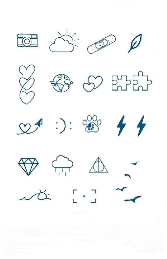 MİNİMAL PARMAK ÜSTÜ YARI KALICI DÖVME (BULUT,GÜNEŞ,PATİ 20 ADET)