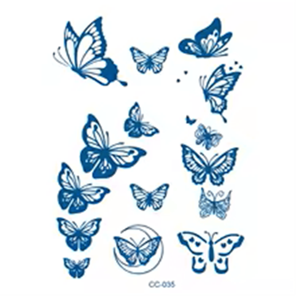 MİNİMAL PARMAK ÜSTÜ YARI KALICI DÖVME (21 ADET KELEBEK )