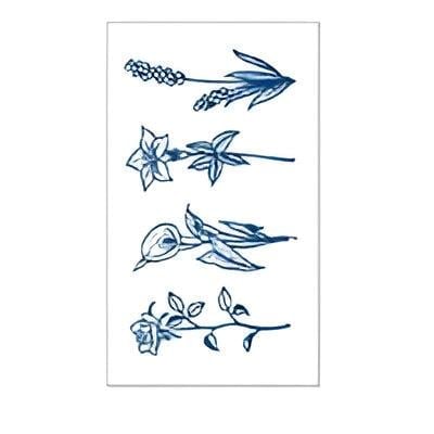 MİNİMAL PARMAK ÜSTÜ YARI KALICI DÖVME (KARIŞIK ÇİÇEK 4 ADET)