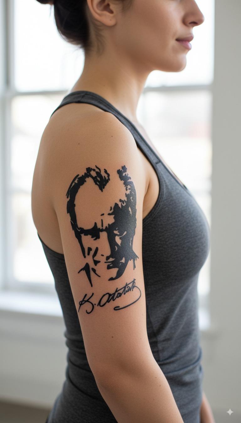 Mustafa Kemal Atatürk Yarı Kalıcı Dövme 