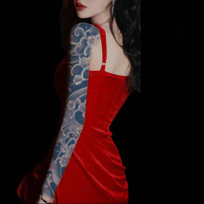 okyanus rüyası yarı kalıcı Kol Kaplamalı Dövme 