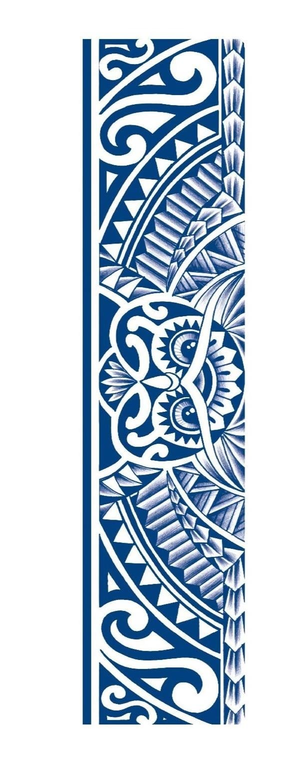 Polinezya-Tribal Yarı Kalıcı Şerit Dövme 
