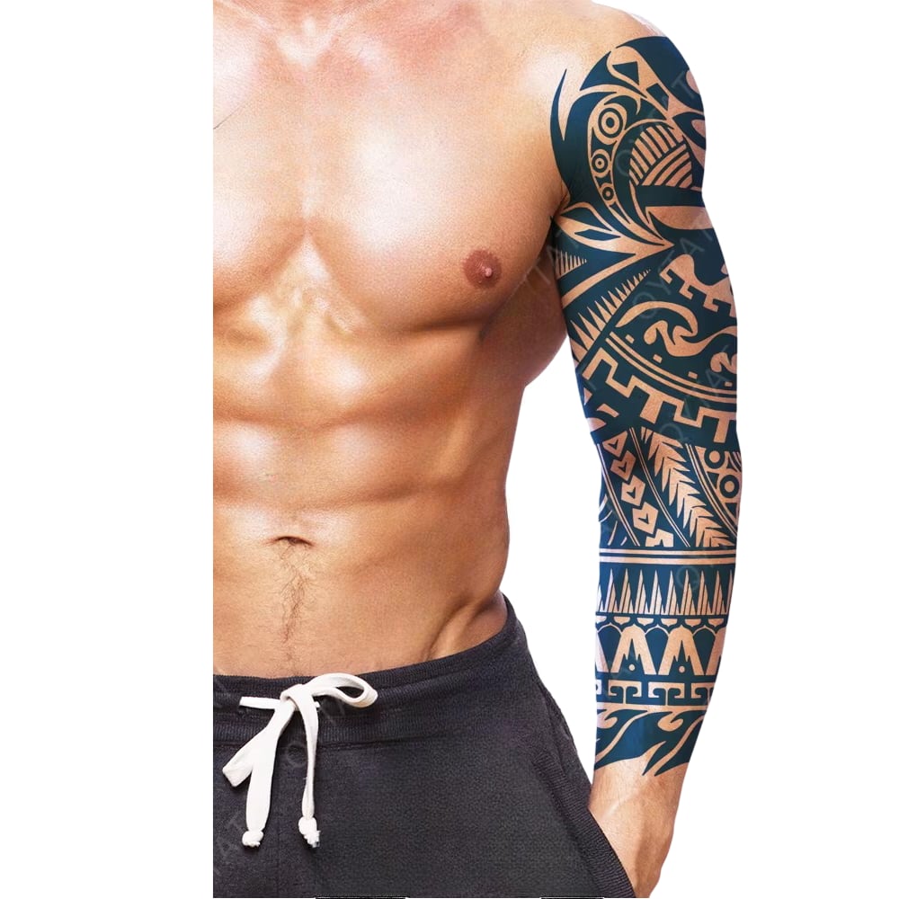 polinezya ve maori yarı kalıcı Kol Kaplamalı Dövme 