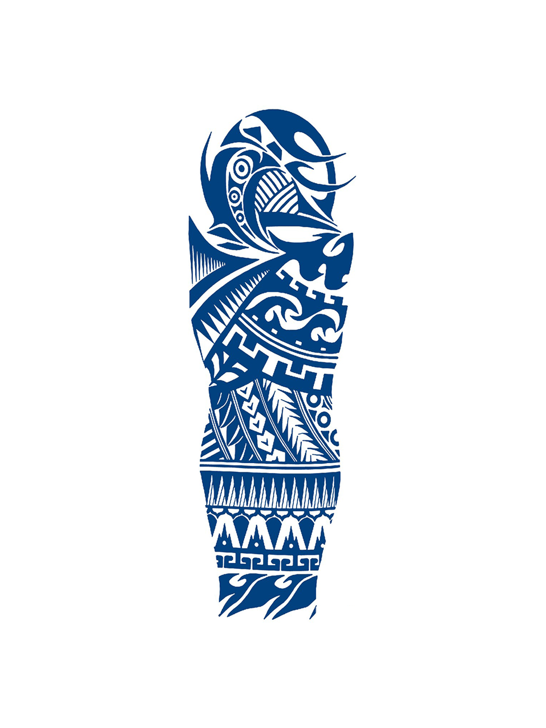 polinezya ve maori yarı kalıcı Kol Kaplamalı Dövme 