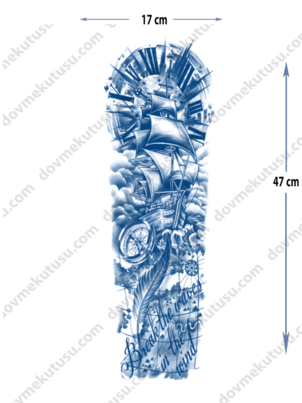 saat ve gemi yarı kalıcı Kol Kaplamalı Dövme 