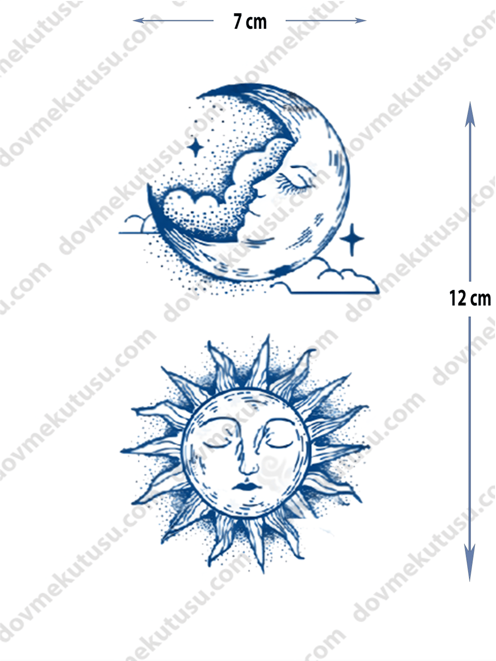 Yarı Kalıcı Güneş ve Dünya Motifi Dövme – Işığın, Yaşamın ve Evrensel Bağlantının Sembolü!