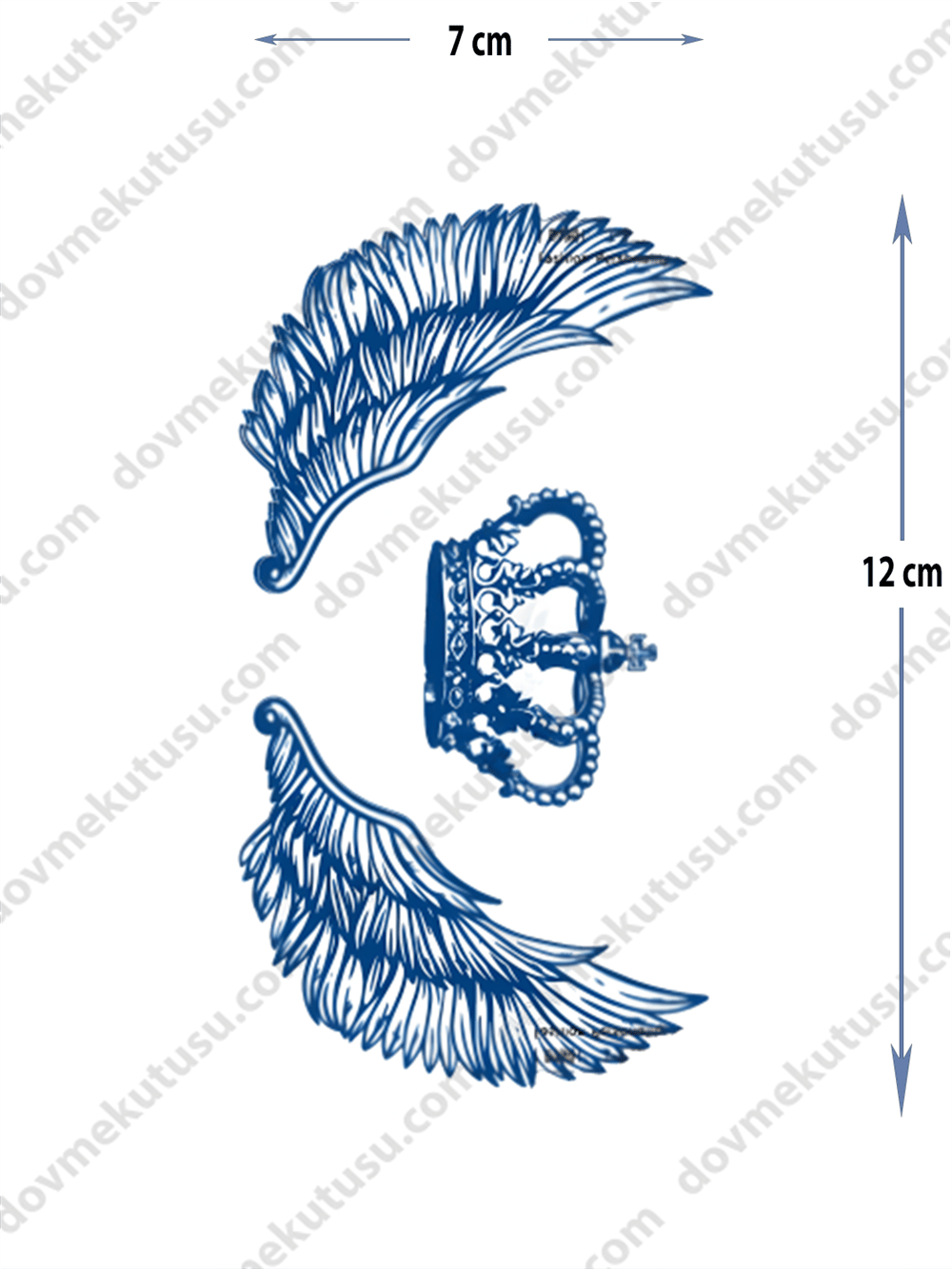 Yarı Kalıcı Kanat ve Taç Motifi Dövme – Yüksek Hedefler, Kraliyet ve Özgürlüğün Sembolü