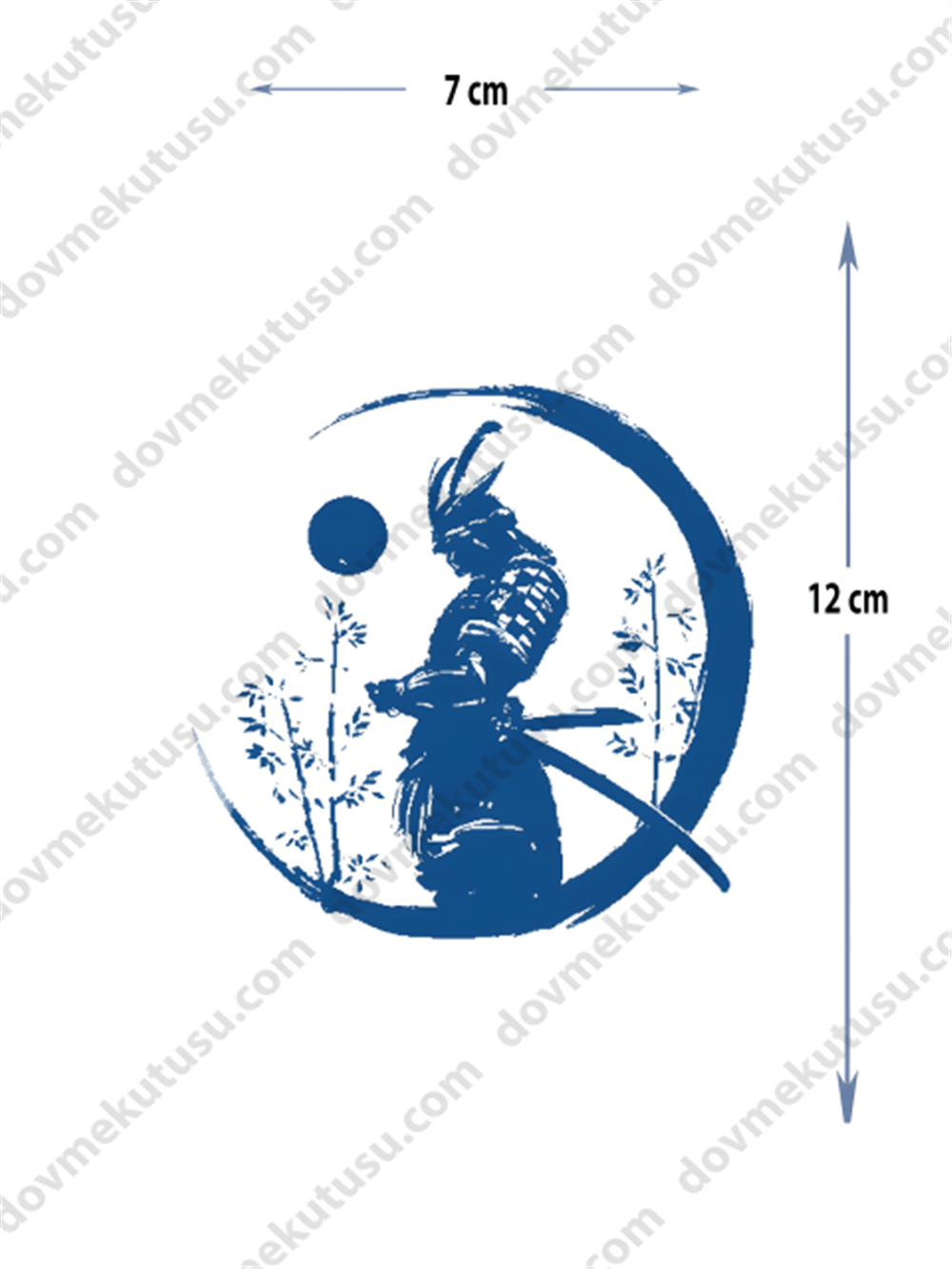 Yarı Kalıcı Samuray ve Hilal Motifi Dövme – Onur, Güç ve Gizemin Sembolü!