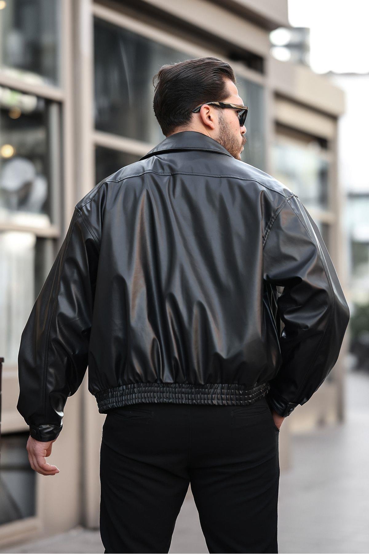 Oversize Erkek Deri Ceket Premium ceket Unisex
