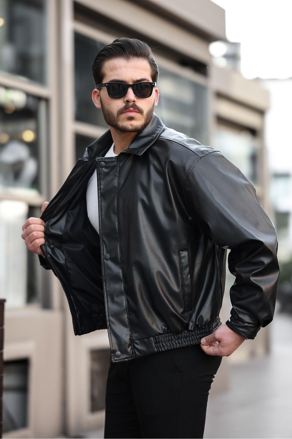 Oversize Erkek Deri Ceket Premium ceket Unisex