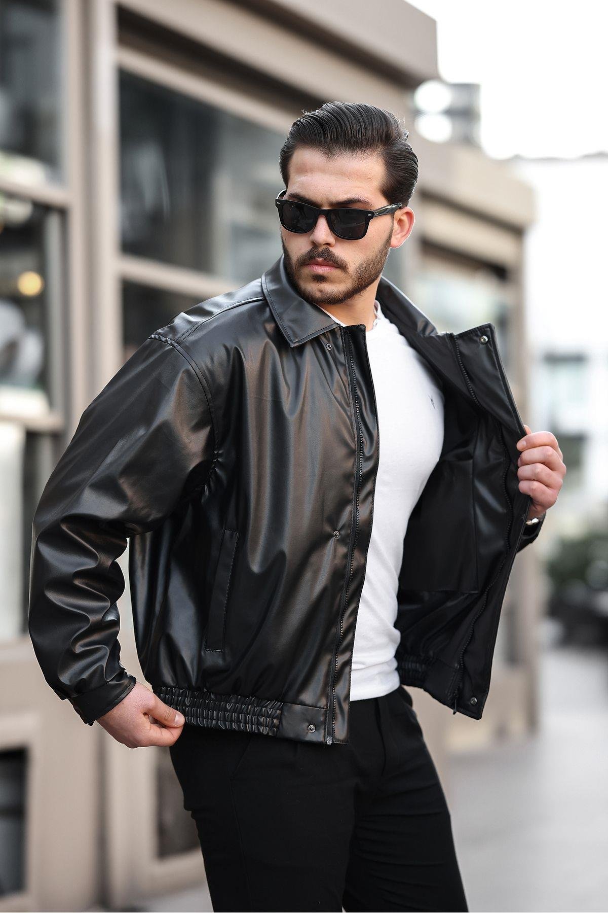 Oversize Erkek Deri Ceket Premium ceket Unisex