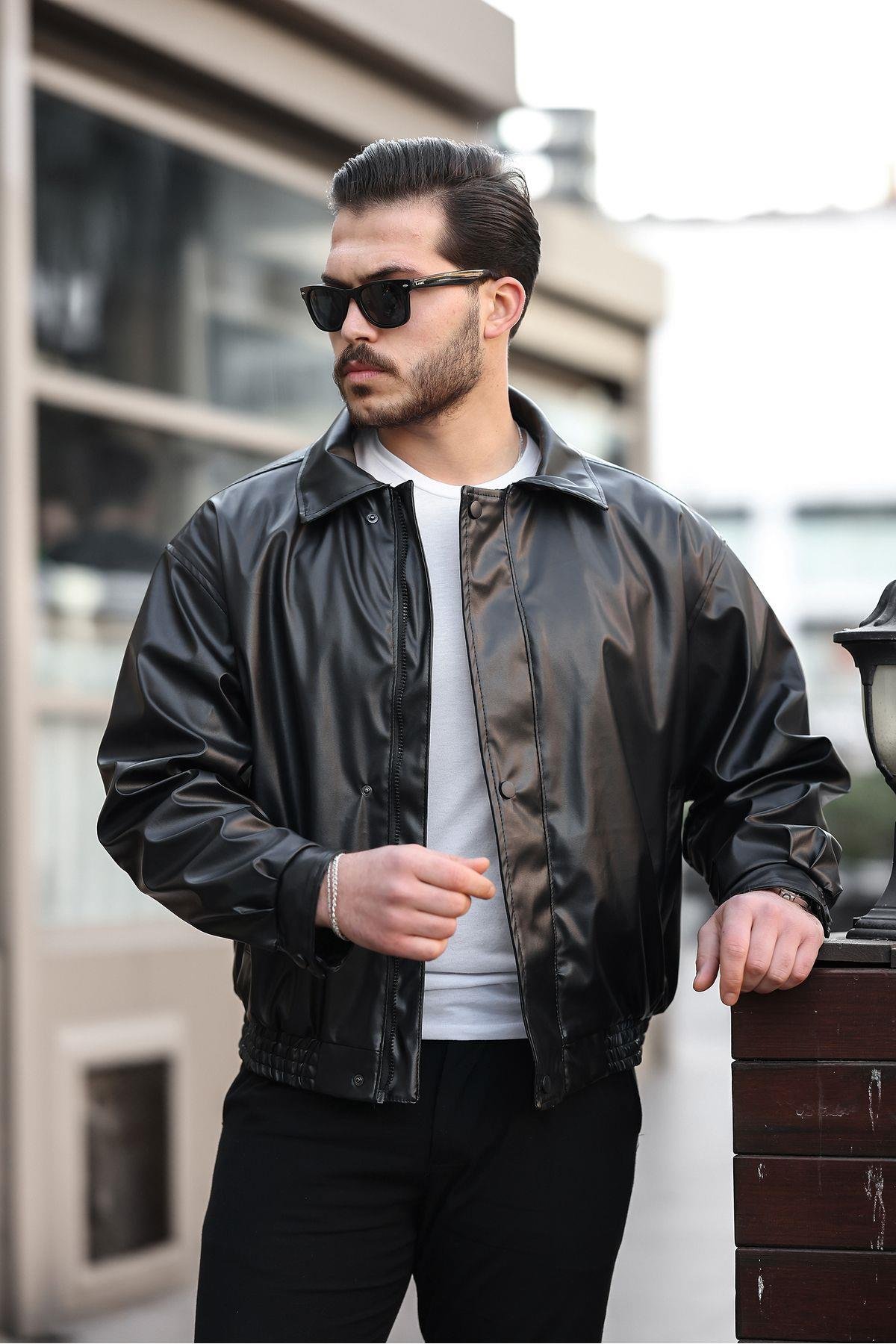 Oversize Erkek Deri Ceket Premium ceket Unisex