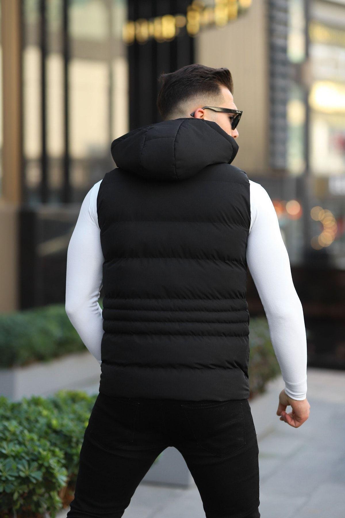 Su Geçirmez Erkek Çıkarılır Kapüsonlu Yelek