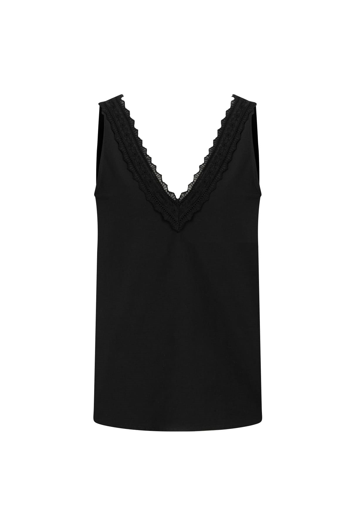 DALIA DANTELLİ BLUZ SİYAH