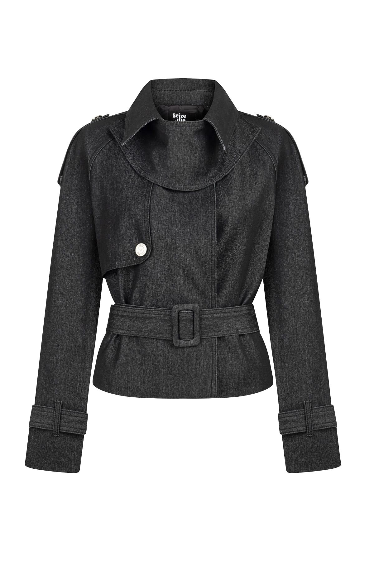 LACE KISA TRENÇKOT ANTRASİT