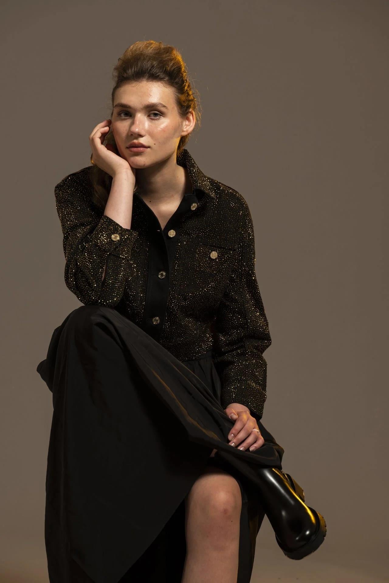 Mabel Gold Ceket Siyah Gold 